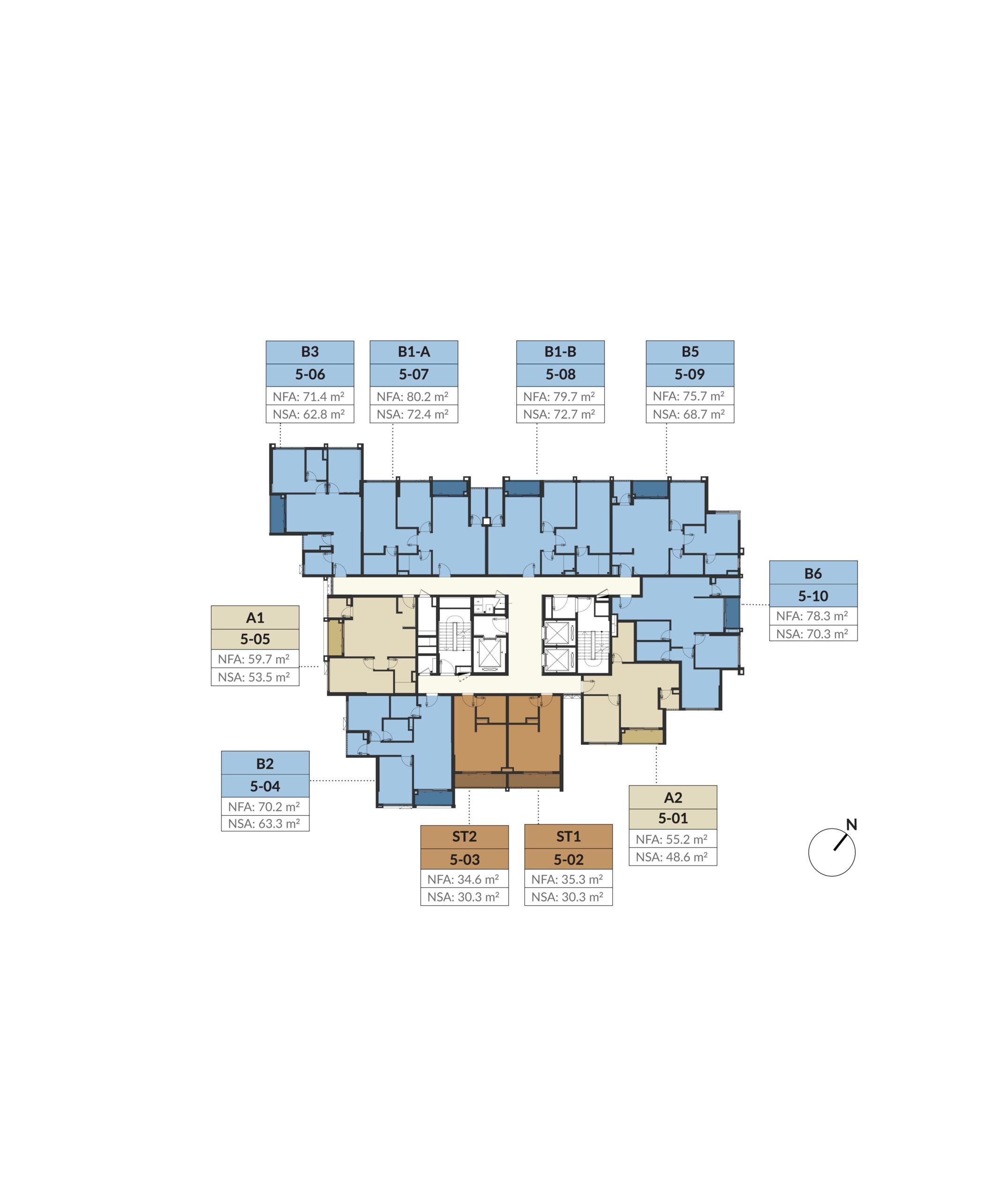 Unit Floor Plan Level 5 – 6